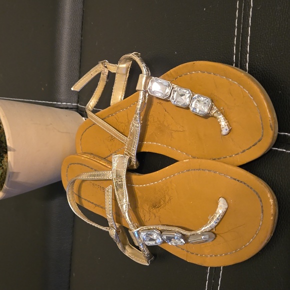 Classified Jeweled Gold Sandals - Picture 1 of 3